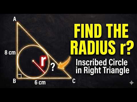 If AB and BC are of lengths 8 cm and 6 cm respectively, find the value of r.