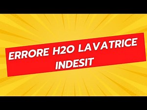 Indesit Washing Machine H2O Error - How to Fix the Problem