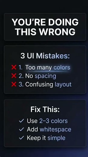 Stop These UI Mistakes Now | ui mistakes, ux design, beginner ui, design tips,#viral #shorts