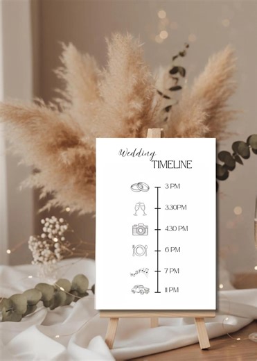Wedding Timeline, Wedding Timeline, Wedding Day Schedule, Wedding Day Layout, Canva Template - Etsy