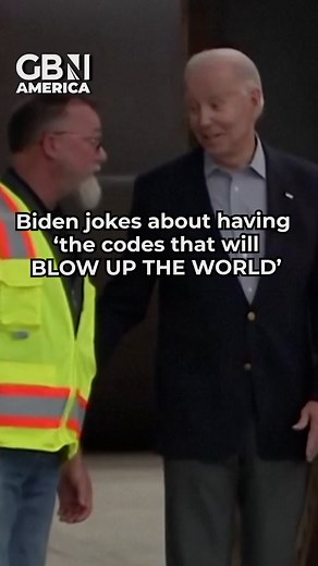 President Biden jokes about having the codes to 'blow up the world' 🤣 #Biden #usnews #GBNews #GBNAmerica | GB News