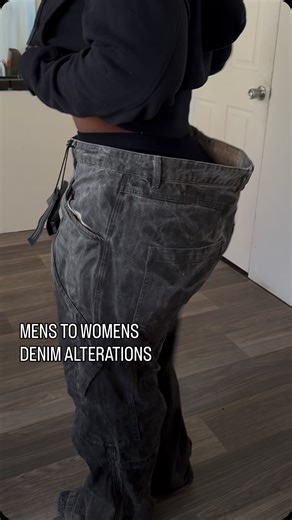 Avery💗 on Instagram: "Men’s to women’s transformation on these nova men jeans🖤 . . #jeansalteration #denimalterations #alterations #clothingalterations #dressalterations #phillyseamstress #upcycledfashion #phillyseamstress #tailoring #tailormadeclothes #tailormade #tailorshop #tailoredtoyou #tailoredtofit #tailoreddesign #upcyclingfashion #sewingtutorial #seamstress #fyp #waistband #jeanshack #philly"
