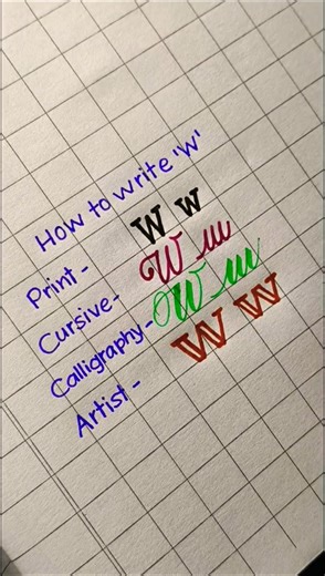 Day 23 of how to write W alphabet in different ways 😍✍️. #youtube #shortvideo #art #trending #new