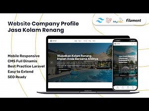 Source Code Company Profile Jasa Kolam Renang – Laravel 12 + Filament 4 + Tailwind 4 + MySQL (PWA)