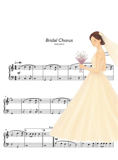 Bridal Chorus Sheet Music – Wedding Song Beginner Arrangement (PDF Download) - Etsy