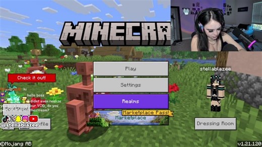 emo girl playing minecraft:)