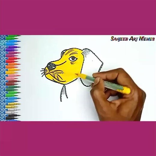 Easy Dog Dotted Drawing for kids|Sanjeeb Art Memes
