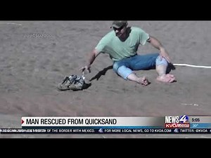 Recovery of man trapped in quicksand and what to do if it happens to you