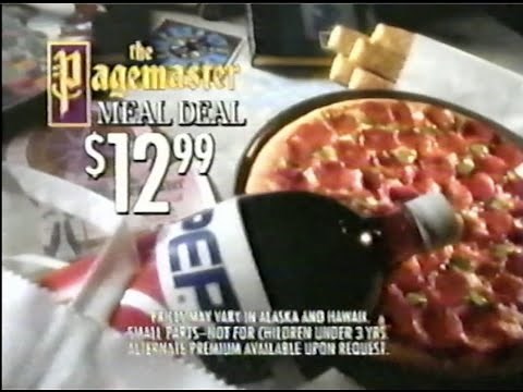 Pizza Hut Pagemaster Meal Deal Commercial from 1994