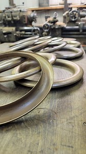 6.6K views · 1K reactions | Working through the wobbles on these 22ga brass pieces. So many operations to get through before these straighten up and find their way to banjo land. More coming! #metalspinner #metalspinning #metalforming #metalart #metalartist #brass #brassspinning #brassforming #annealing #annealingbrass | Northwest Metal Spinning | Facebook