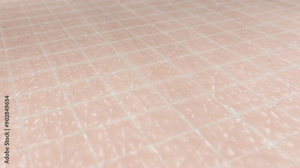 Skin wrinkle reduction. 3D rendering of a human skin surface before and after anti-wrinkle therapy. Restoring collagen fiber production and regenerating the layers of the skin tissue