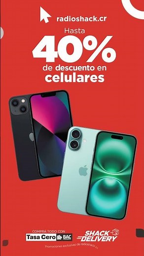 Hasta 40% descuento celulares - Radioshack