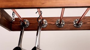 Farmhouse Pot Rack Ceiling Ladder Pot Rack Wood & Copper Hanging Pot Rack - Etsy