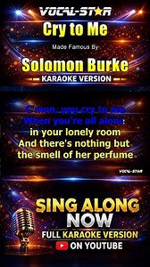 Solomon Burke - Cry to Me (Karaoke Studio Version) #vocalstar #karaoke #backingtrack