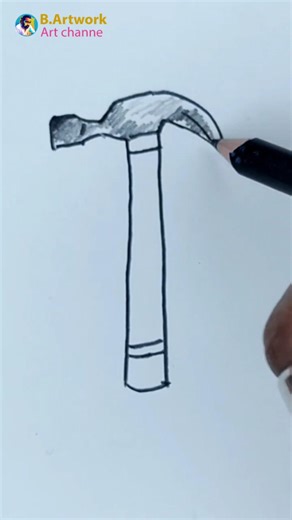 How to Draw a Hammer 🔨 | Easy Hammer Drawing #drawing #b.artwork