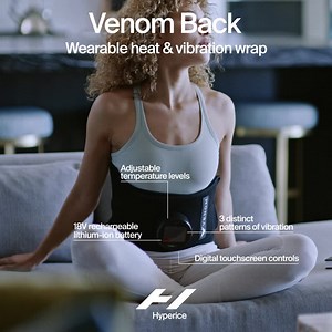 Experience any back pain? Shoulders or knees feeling stiff? We've got you covered. Our Venom line is scientifically designed to use heat and vibration to help soothe those pain points. Feel relief today. | Hyperice | Facebook