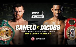 7.1K views · 113 reactions | Three titles, two fighters, one undisputed middleweight champion. Will it be one of the hottest boxing stars today in Canelo Alvarez, or the "Miracle Man" who has another big battle to win after beating cancer in Daniel Jacobs? *** Watch the bout LIVE on May 5 at 10:00 AM on ESPN5 and tv5.espn.com! #ESPN5Boxing #CaneloJacobs | One Sports | Facebook