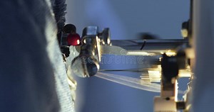 Rapid Movement of the Sewing Machine Needle. Vertical 4k Footage. Stock Video - Video of industry, detail: 268970489