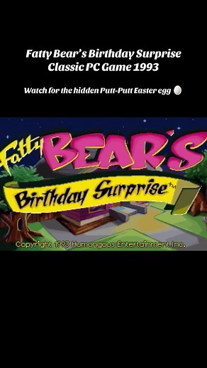 Fatty Bear’s Birthday Surprise 🧸🎂 A classic PC computer game from 1993, created by Humongous Entertainment during the early days of educational point-and-click games. These games were made for desktop computers, designed to be explored slowly, and filled with heart, and it’s amazing to see how many people still remember them. #PCGame #VideoGame #RetroGaming #HumongousEntertainment #fattybearsbirthdaysurprise