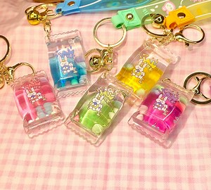 Milk Candy Liquid Keychain, Floating Oil Accessories/ Bag Charm, Pendant - Etsy