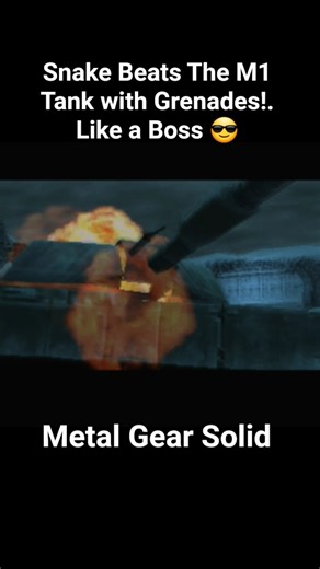 Snake Beats The M1Tank with Grenades!. #MGS #MGS1 #solidsnake #M1TANK #bossfight #M1 #Tank #grenades