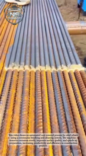 Steel Rebar Rust Removal Process | Efficient Construction Material Preparation