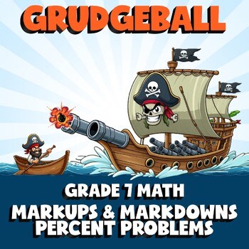 Markups & Markdowns Percent Problems GRUDGEBALL Math Game - No Prep Grade 7