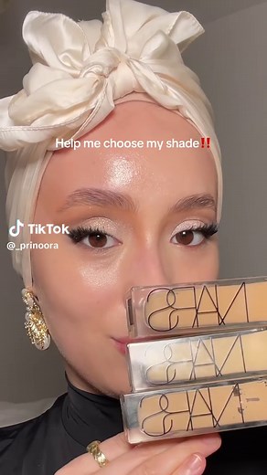 Help me choose my shade in the @NARS Cosmetics natural radiant long wear foundation. Shade Punjab, Gobi or Fiji? 🤎 . #narsfoundation #foundationshade #foundation #foundationswatching