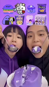 1.9M views · 10K reactions | Extreme Eating Only One Color Spicy Sour Food Challenge Compilation! purple掠bubble tea Boba | TwinKle Couple | Facebook