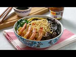 Supa asiatica cu noodles si creveti, o reteta rapida, gustoasa si usor de preparat | #jamilacuisine