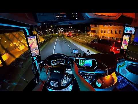 Real Trucker Life: Driving Through Fog & Night No Music/No Talk Poland - Germany - Netherlands 4K