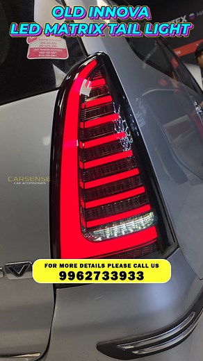Upgrade your Old Toyota Innova with a modern and stylish touch! 💡🚗 This beauty is now fitted with premium LED Tail Lights, giving it a bold, refreshed look and enhanced night visibility. 🔥✨ At Car Sense Chennai, we specialize in car exterior lighting upgrades and premium accessories — combining style, safety, and performance. 💯 Transform your Innova’s rear look with perfect fitting, superior quality, and sleek design. 🔧💥 📋 For more details about the product and pricing, feel free to call 