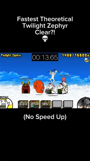 Fastest Theoretical Twilight Zephyr Clear 😈 (Battle cats)