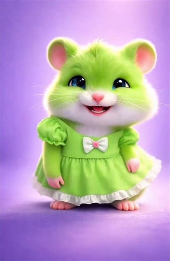 Cutest Hamster Dance Ever! 🐹💚 Green Dress Party