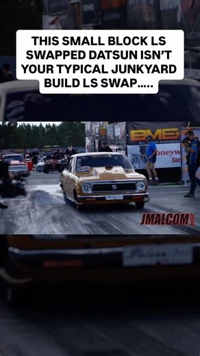 Small block Ls swapped Datsun on a 400+ shot of nitrous will definitely move