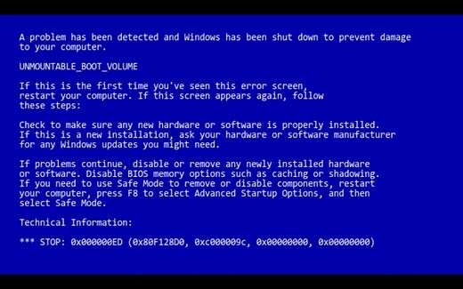 Windows XP蓝屏死机（模拟器）