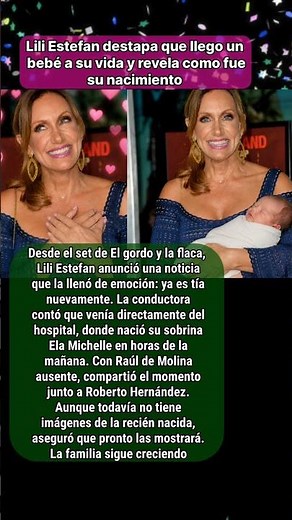 Lili Estefan destapa que llego un bebé a su vida y revela como fue su nacimiento