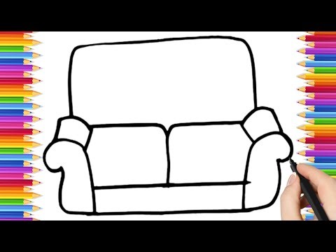 How To Draw cute sofa Drawing, Painting & Coloring For Kids and Toddlers_ Child Art 🐋🌈🎨