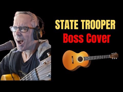 Bruce Springsteen - State Trooper (Solo Acoustic Cover in 4K | Lyrics On Screen)