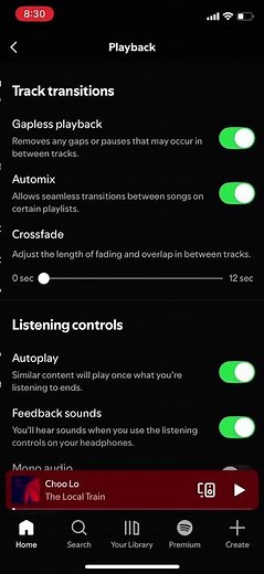 how to crossfade playbacks on spotify
