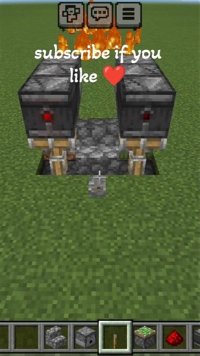 fire gun tutorial for Minecraft.#shorts #minecraft