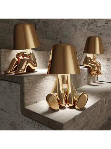 1pc USB Rechargeable Thinker Statue Desk Lamp, Creative Decorative Night Light, Compact Portable Long-Lasting LED Lamp, Minimalist Industrial Style, 3 Color Temperatures, Touch Control, Dimmable, High Capacity Battery, Elegant Portable Sensor Lamp | SHEIN