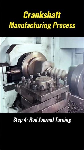 Crankshaft Machining Process – Step 4: Rod Journal Turning #crankshaft #manufacturing