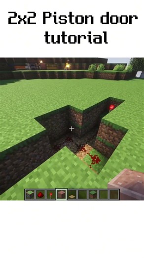 2x2 piston door minecraft tutorial #viral #shorts #tutorial