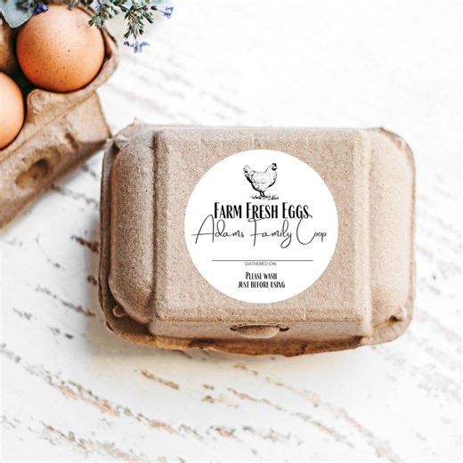 Customizable Egg Carton Labels: Farm Fresh Chicken Coop Stickers - Etsy