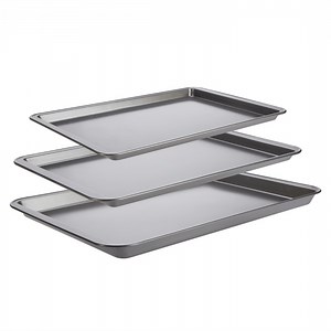 GoodCook PRO Nonstick Steel 3pc Baking Sheet Set , 17" x 11", 15" x 10" and 9" x 13", Gray - Walmart.com