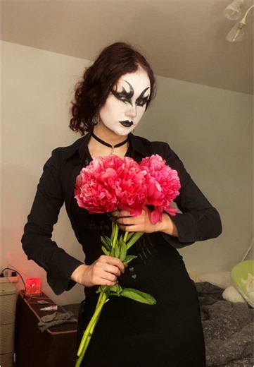 #makeup #gothgirl #gooth #пионы #готическиймакияж #грим