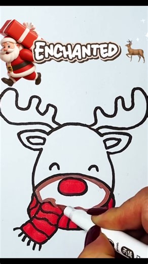 Christmas Deer Magic ✨ #christmas #art #shorts #coloring