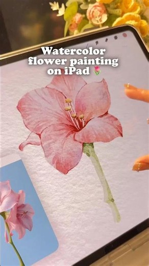 How to Paint a Watercolor Flower in Procreate 🌷 Digital Painting Process #colordrawing