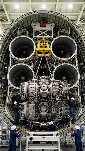 How they install EPIC jet engines! #shorts #militarytech #trending #engineering #shortsvideo